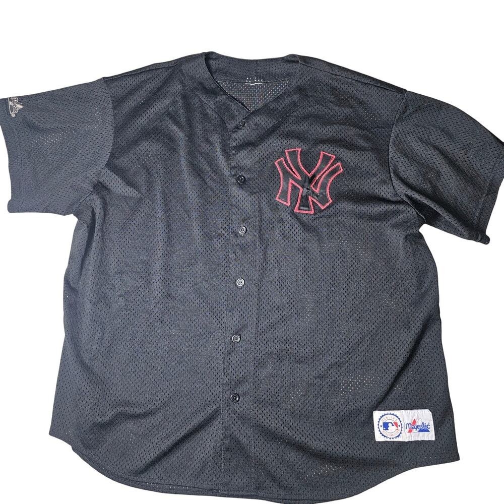 Majestic Genuine Merchandise Vintage Mesh Jersey NY Yankees PTP 29 Length 31 - Picture 1 of 7